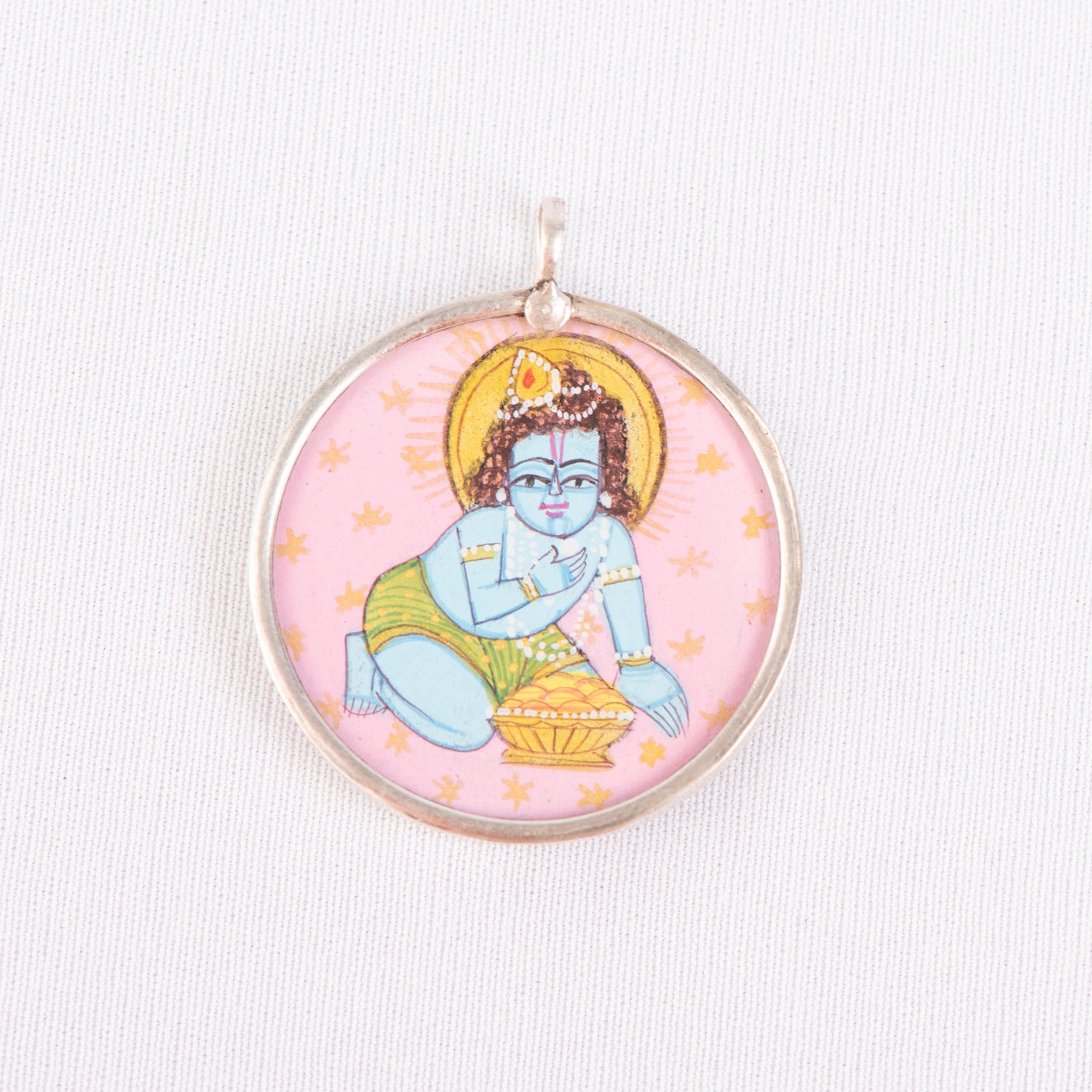 Krishna Silver Pendant