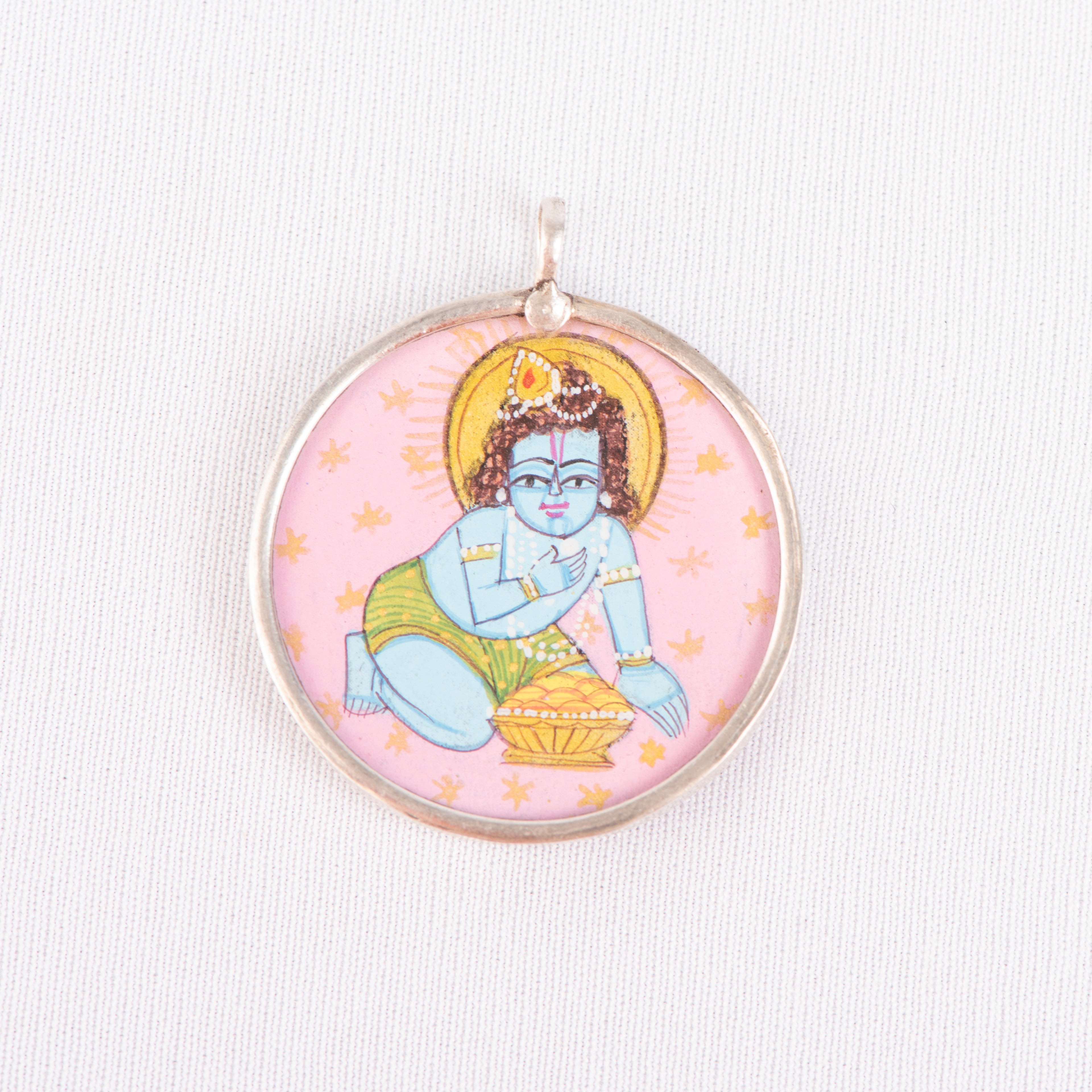 Krishna Silver Pendant