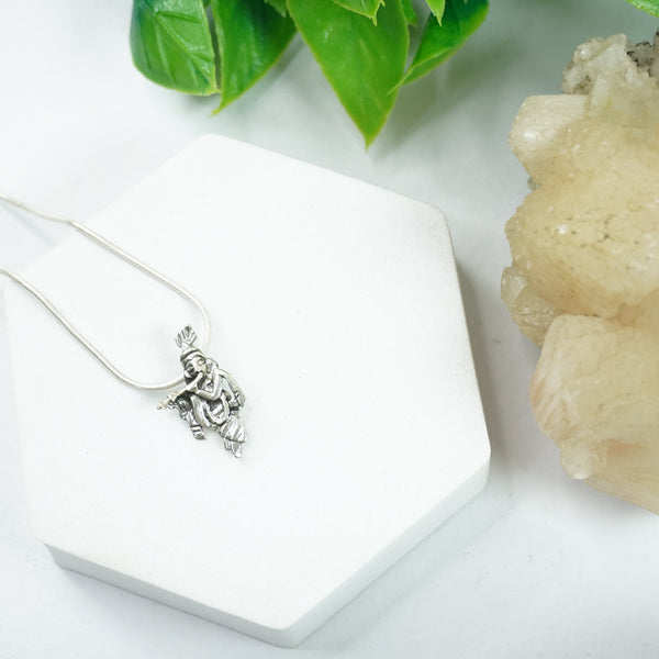 Krishna Silver Pendant : Small - Love Rocks