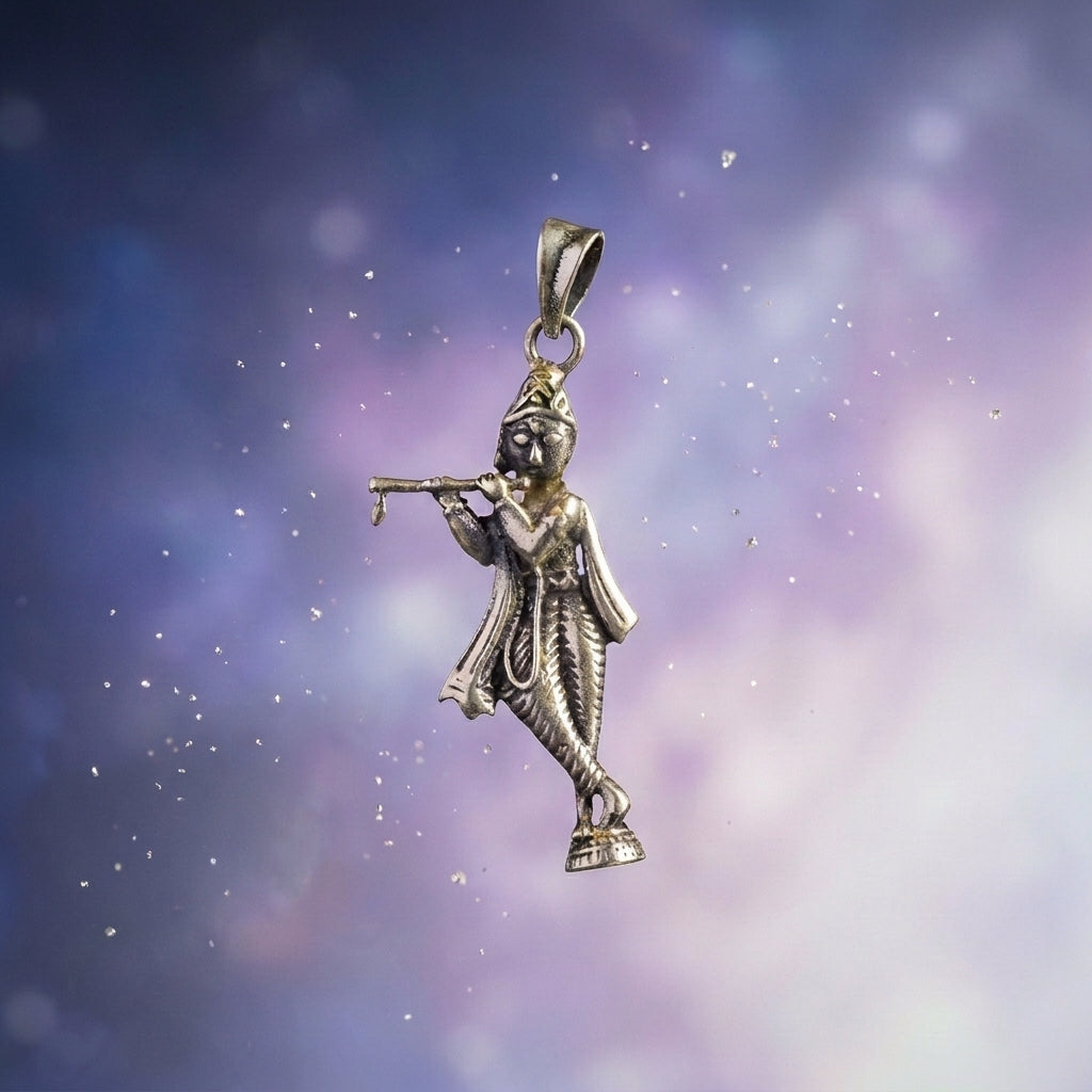 Krishna Silver Pendant
