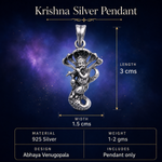 Load image into Gallery viewer, Krishna Silver Pendant: Abhaya Venugopala