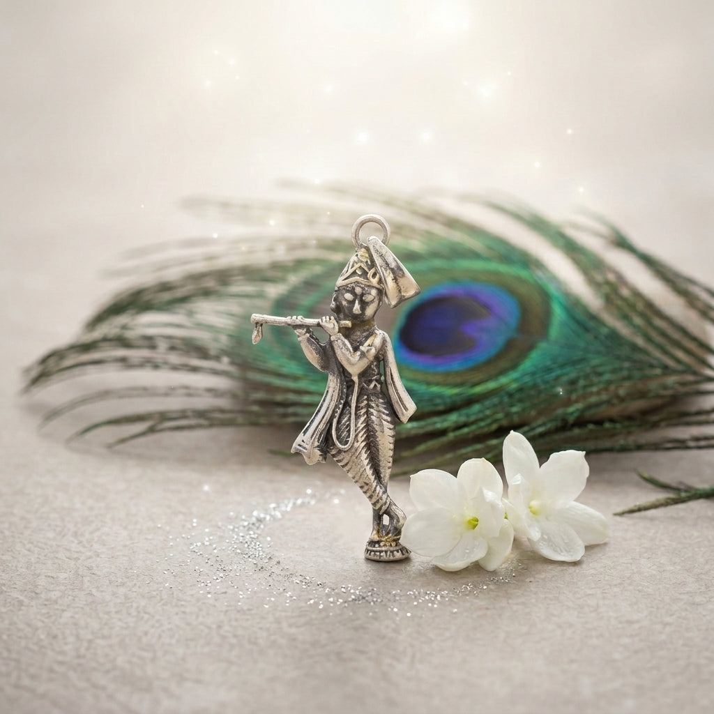 Krishna Silver Pendant