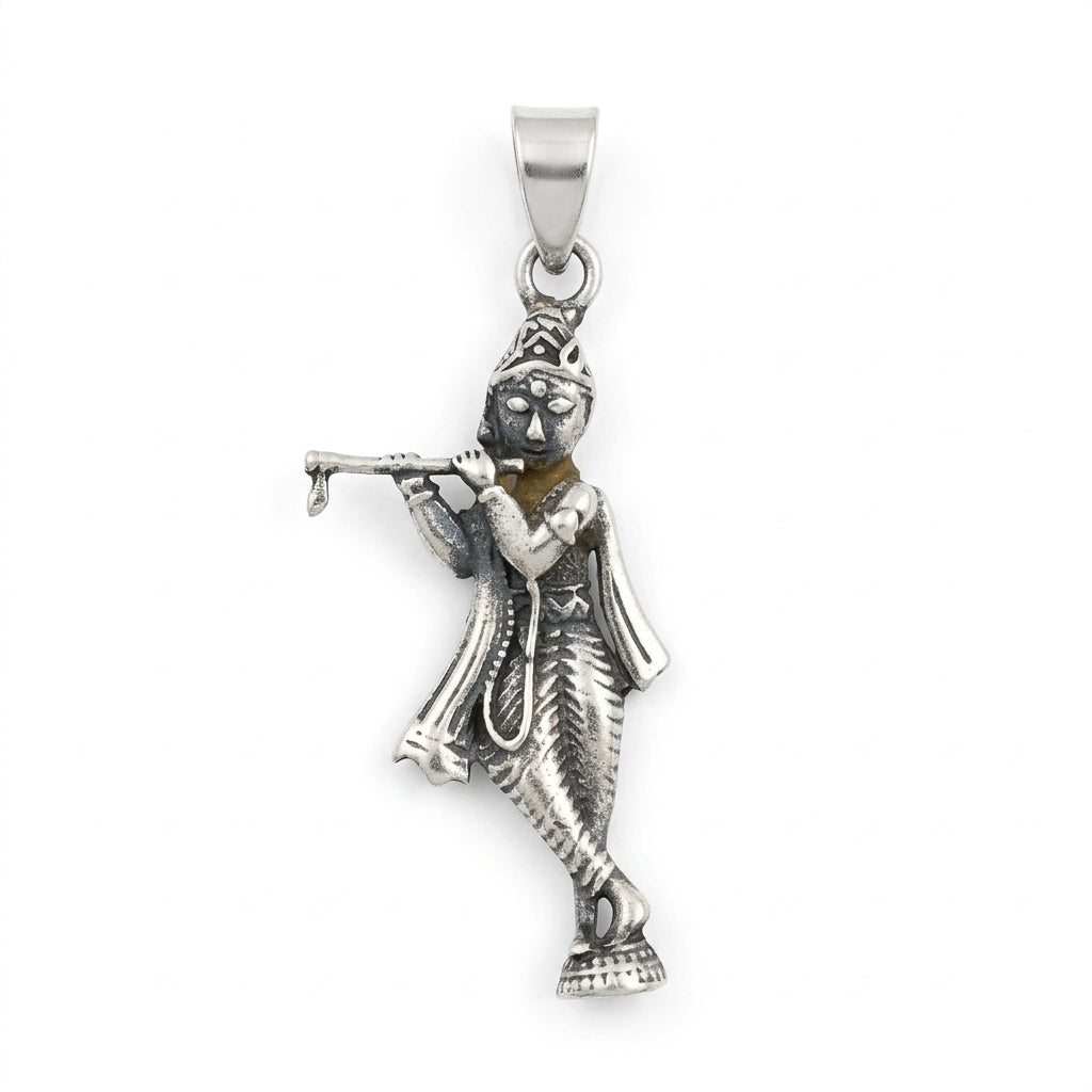 Krishna Silver Pendant