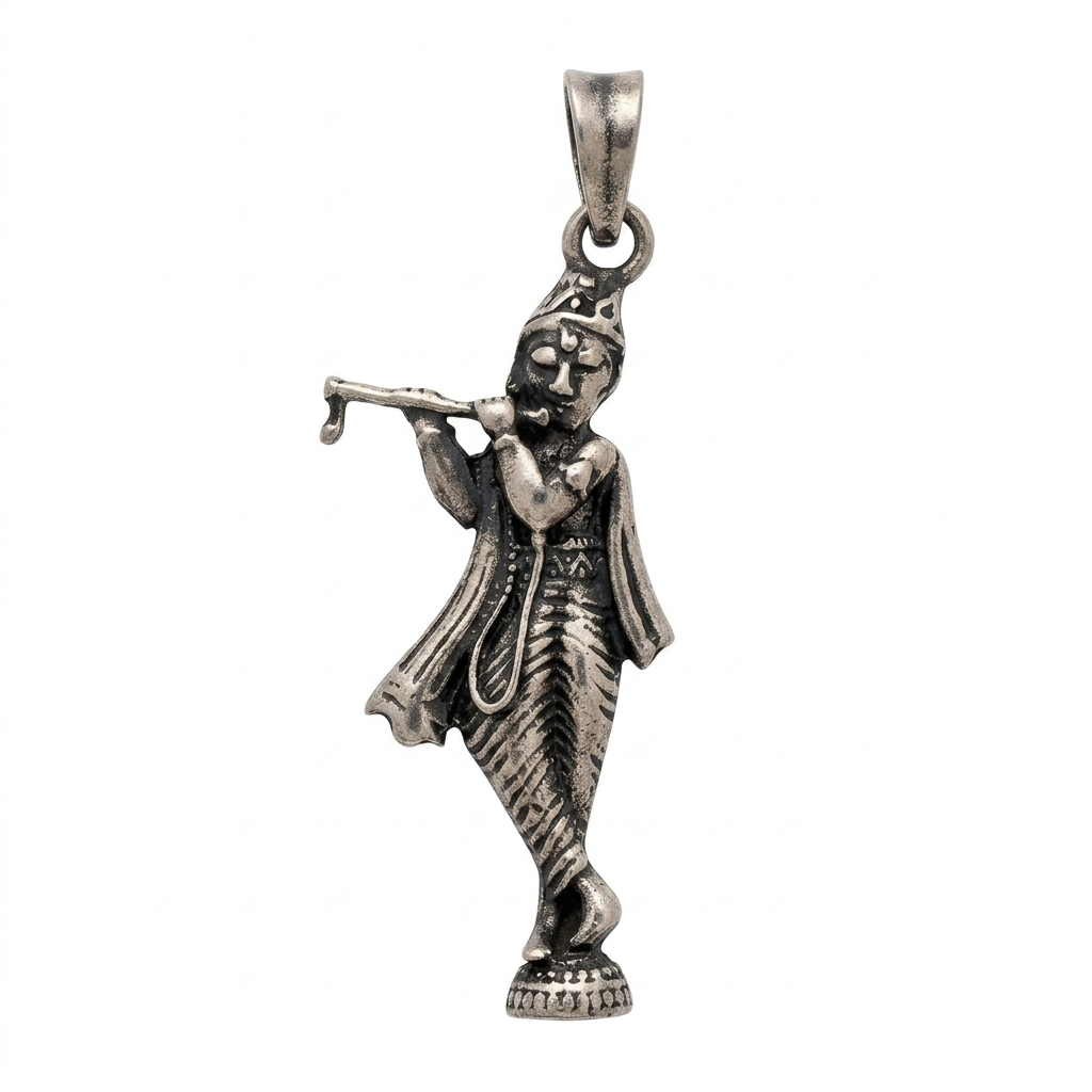 Krishna Silver Pendant