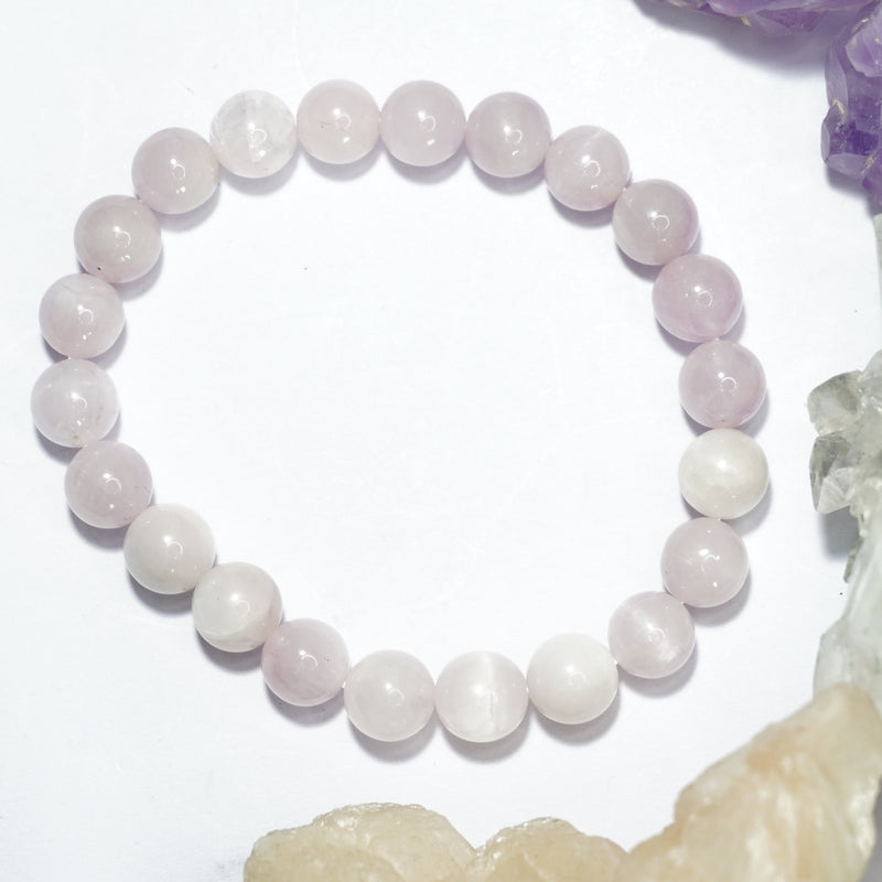 Kunzite Bracelet - Round Beads 8mm