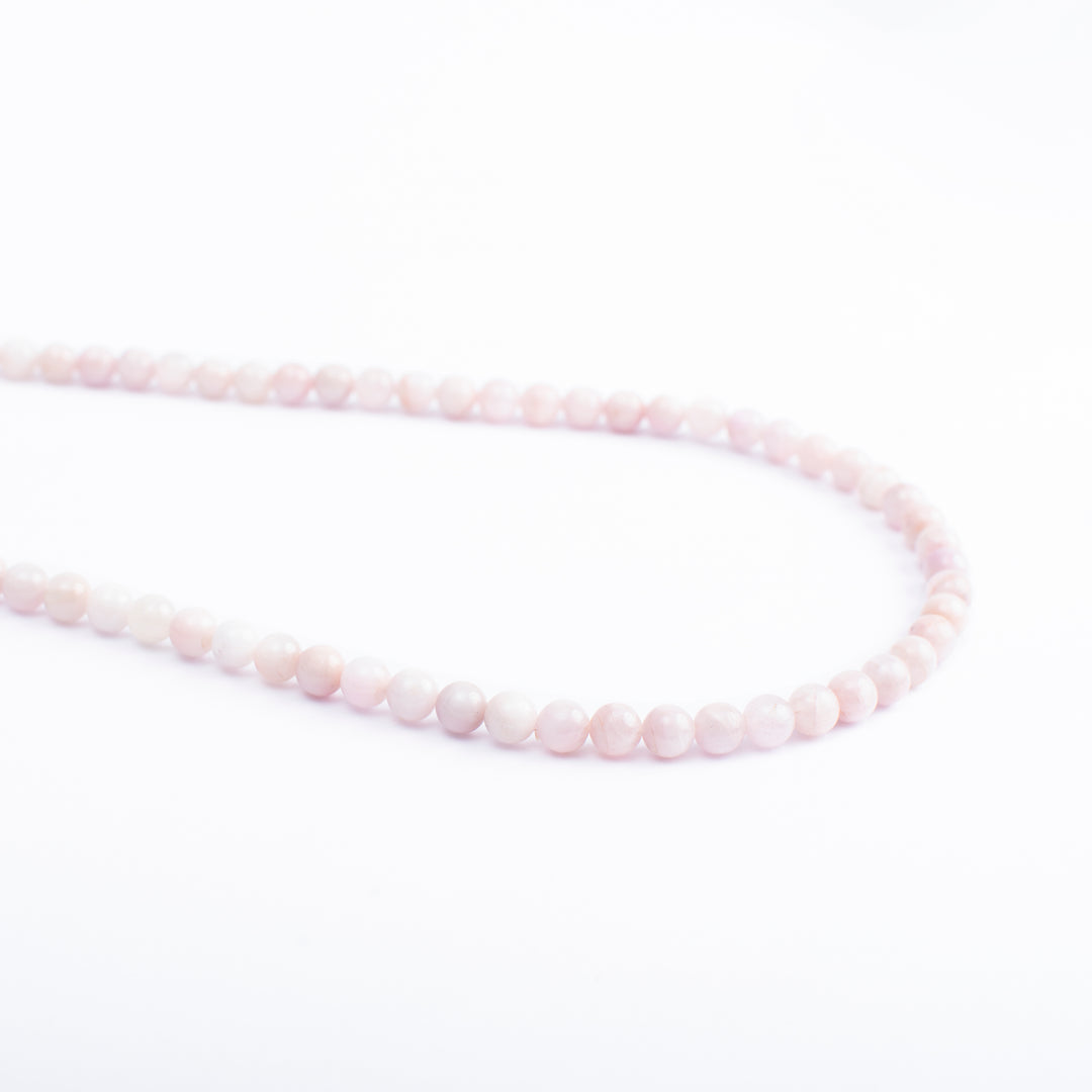 Kunzite Japamala: Loving thoughts - Round Plain Beads 8mm