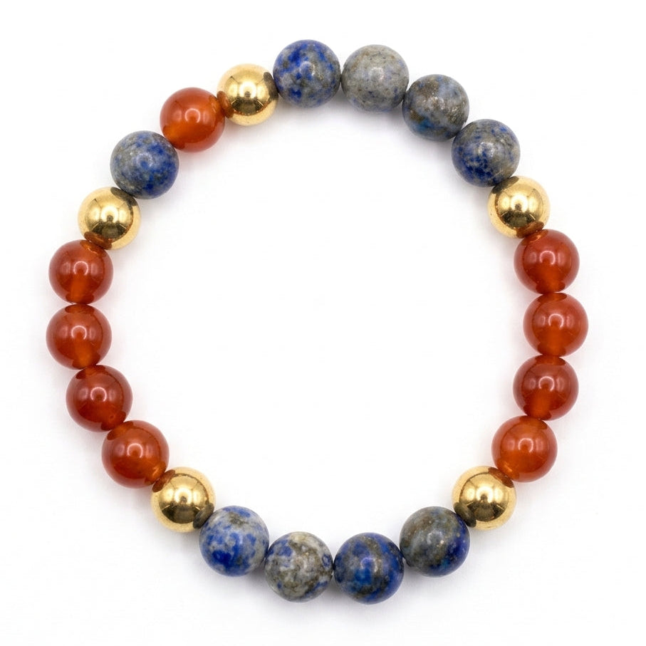 Lapis Lazuli, Red Carnelian and Golden Pyrite