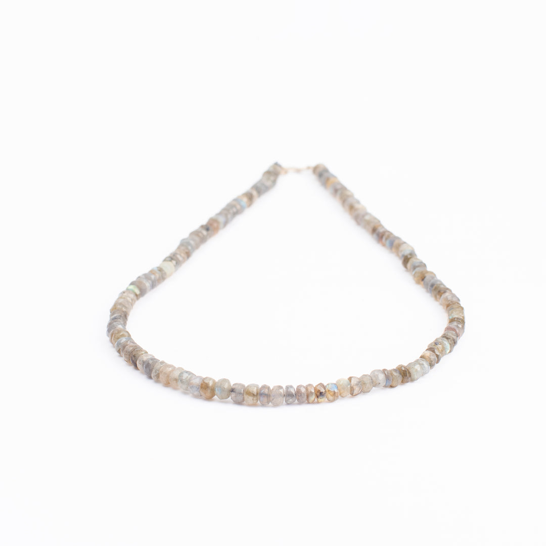 Labradorite Necklace: Enhances Inner Worth - Oval Cut Beads