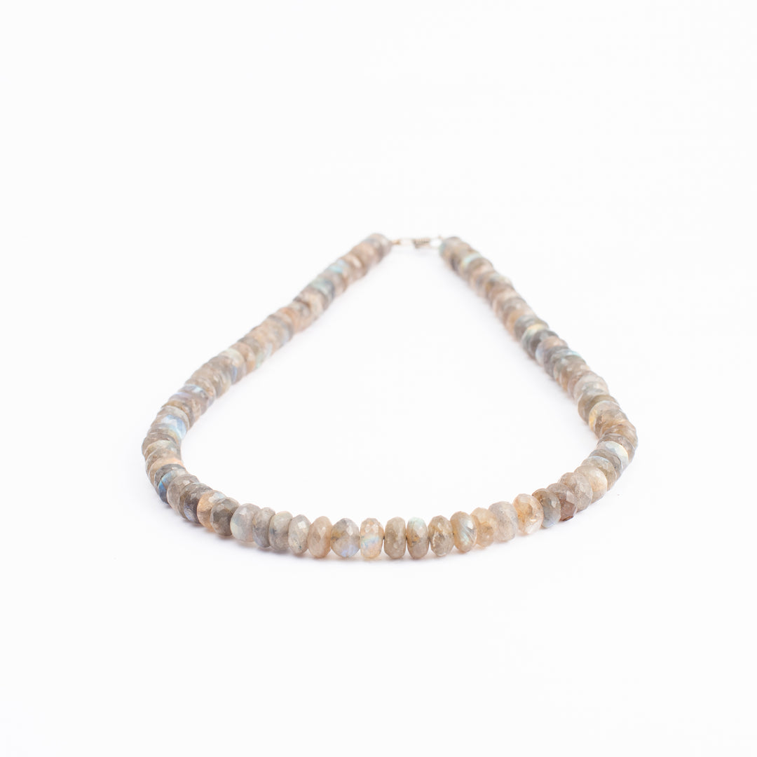 Labradorite Necklace: Enhances Inner Worth - Oval Cut Beads