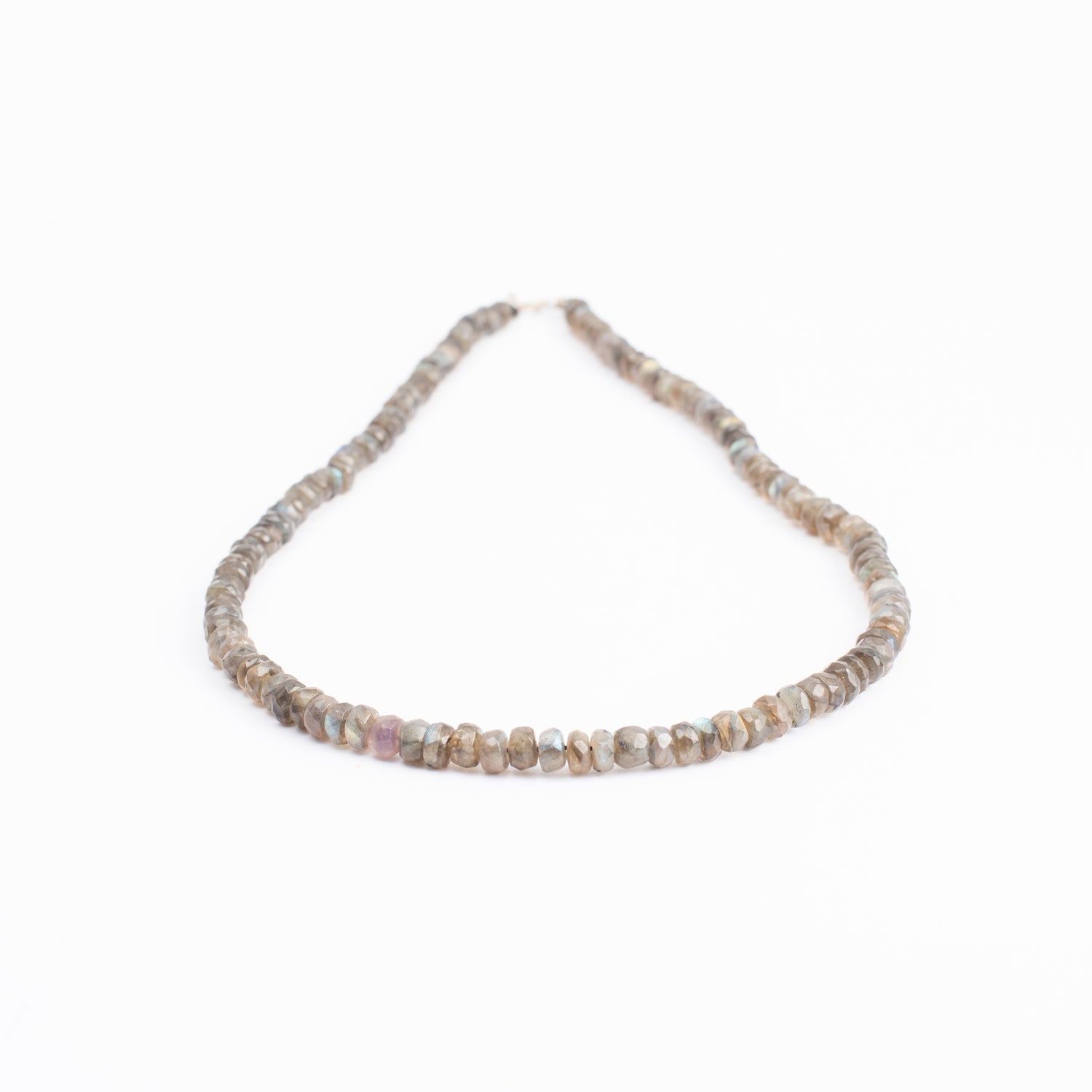 Labradorite Dark Shade Oval Cut Beads Necklace