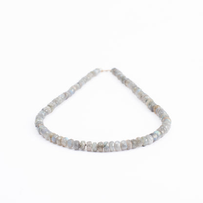 Labradorite Light Shade Oval Cut Beads Necklace
