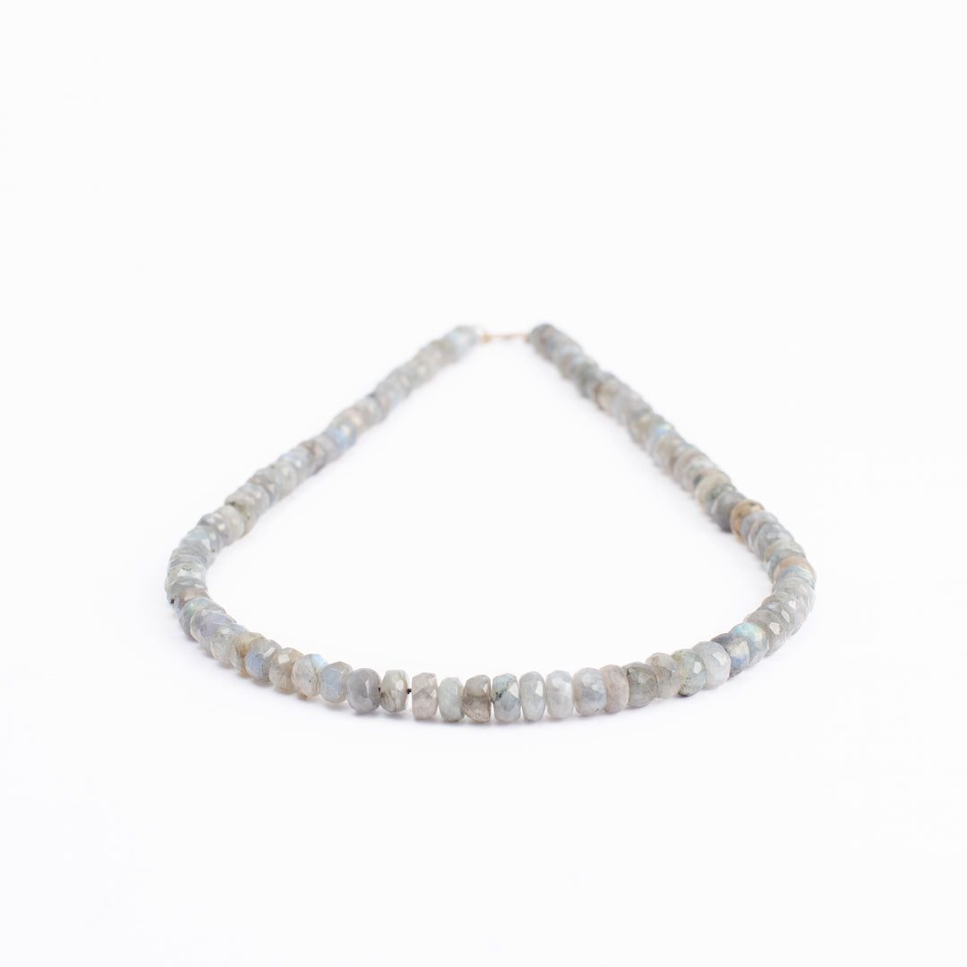 Labradorite Necklace: Light Shade Oval Cut Beads