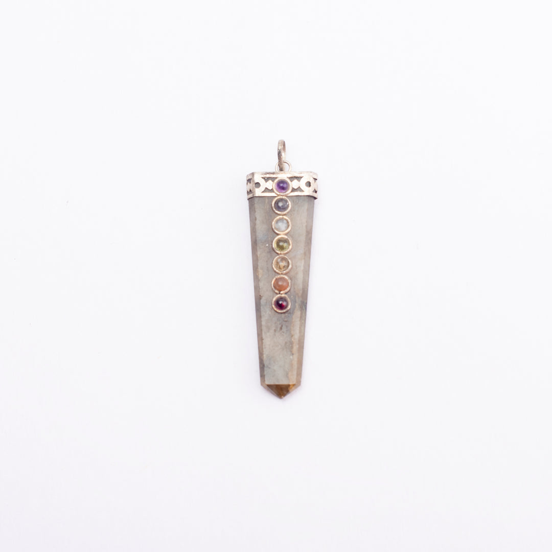 Flat Pencil with Chakra Stones Pendants