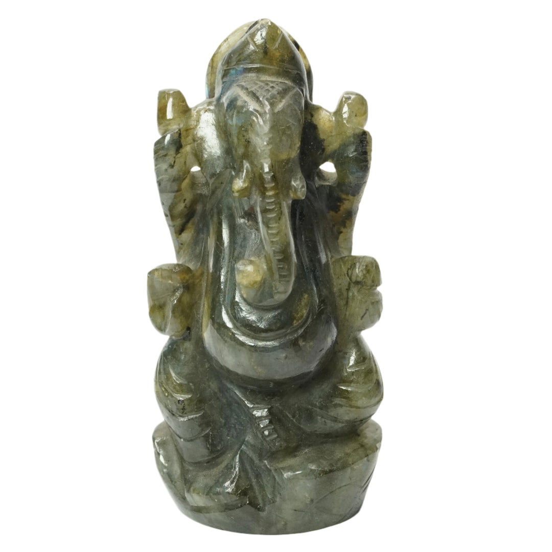 Labradorite Ganesha Idol: Enhances Inner Worth