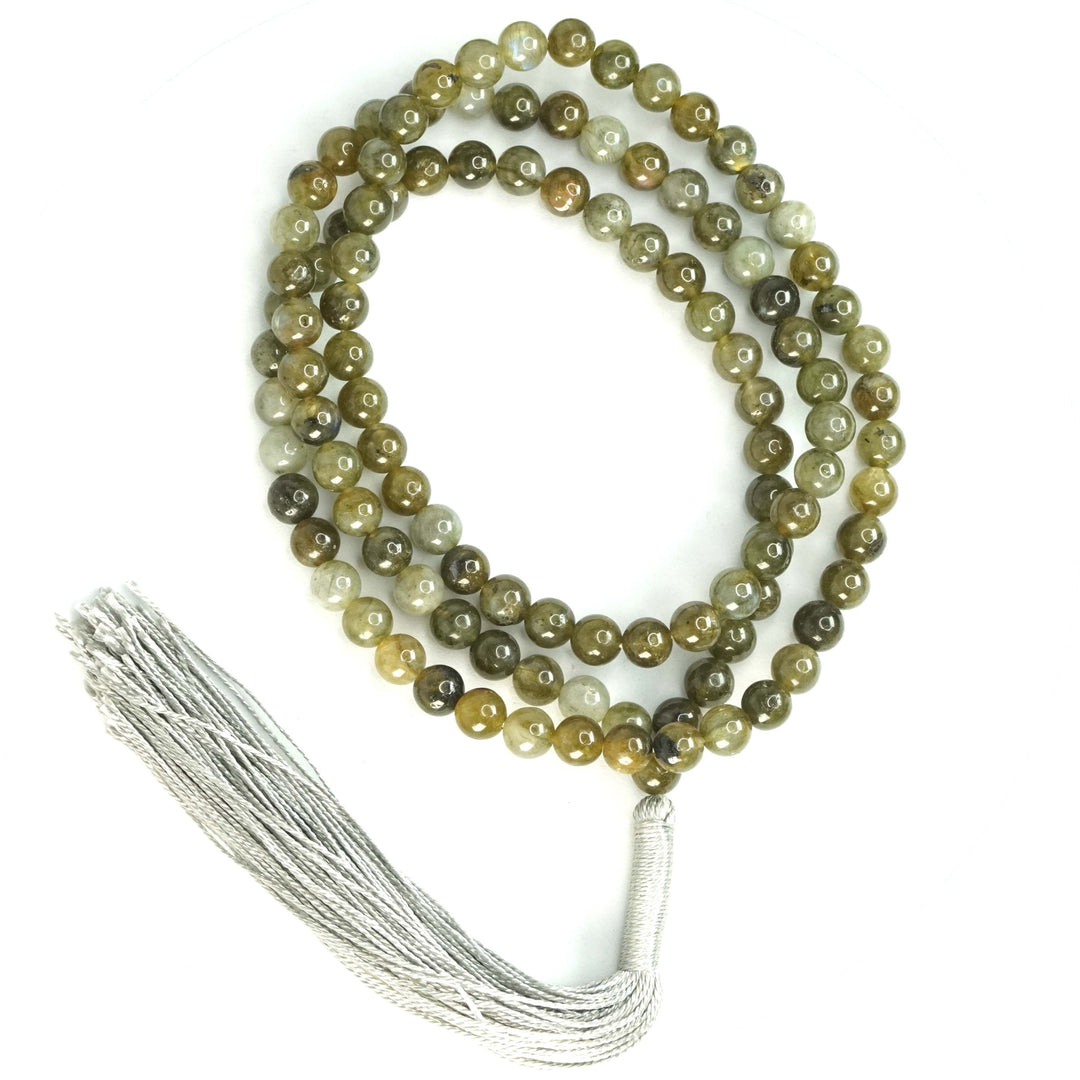 Labradorite Japamala: Round Plain Beads 8mm