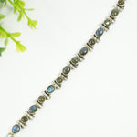 Load image into Gallery viewer, Labradorite Silver Bracelet - Round and Oval
