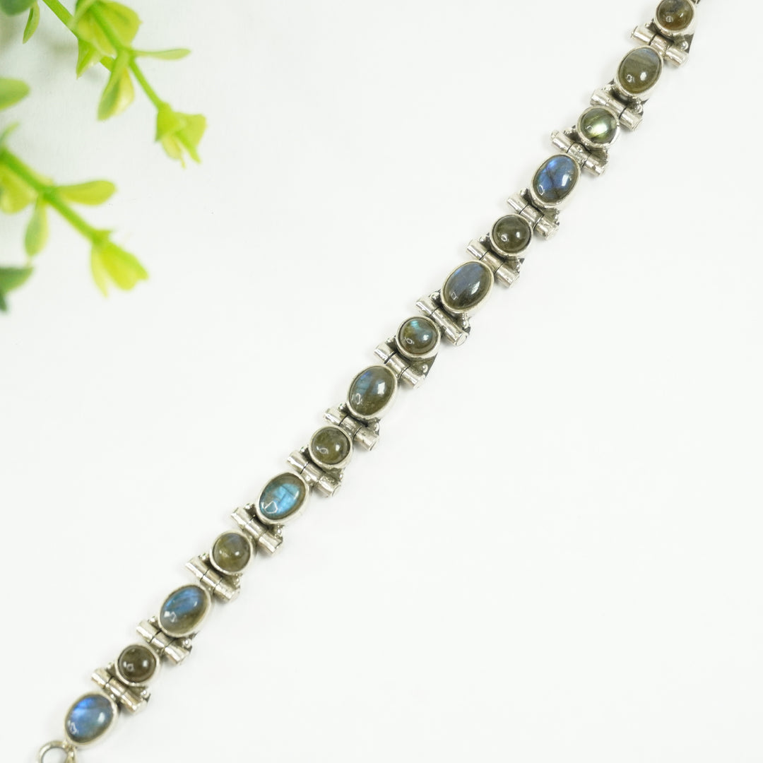 Labradorite Silver Bracelet - Round and Oval