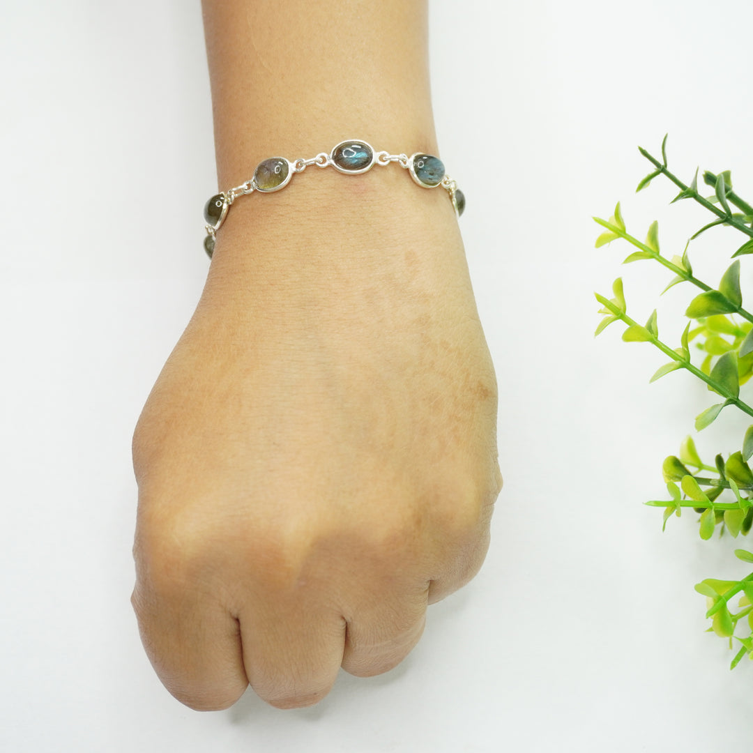 Labradorite Silver Bracelet