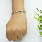 Load image into Gallery viewer, Labradorite Silver Bracelet - Oval with Design
