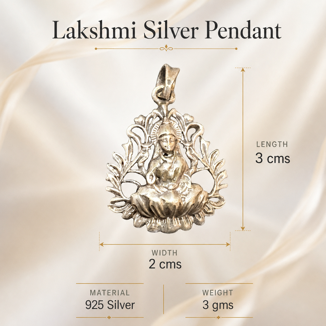Lakshmi Silver Pendant