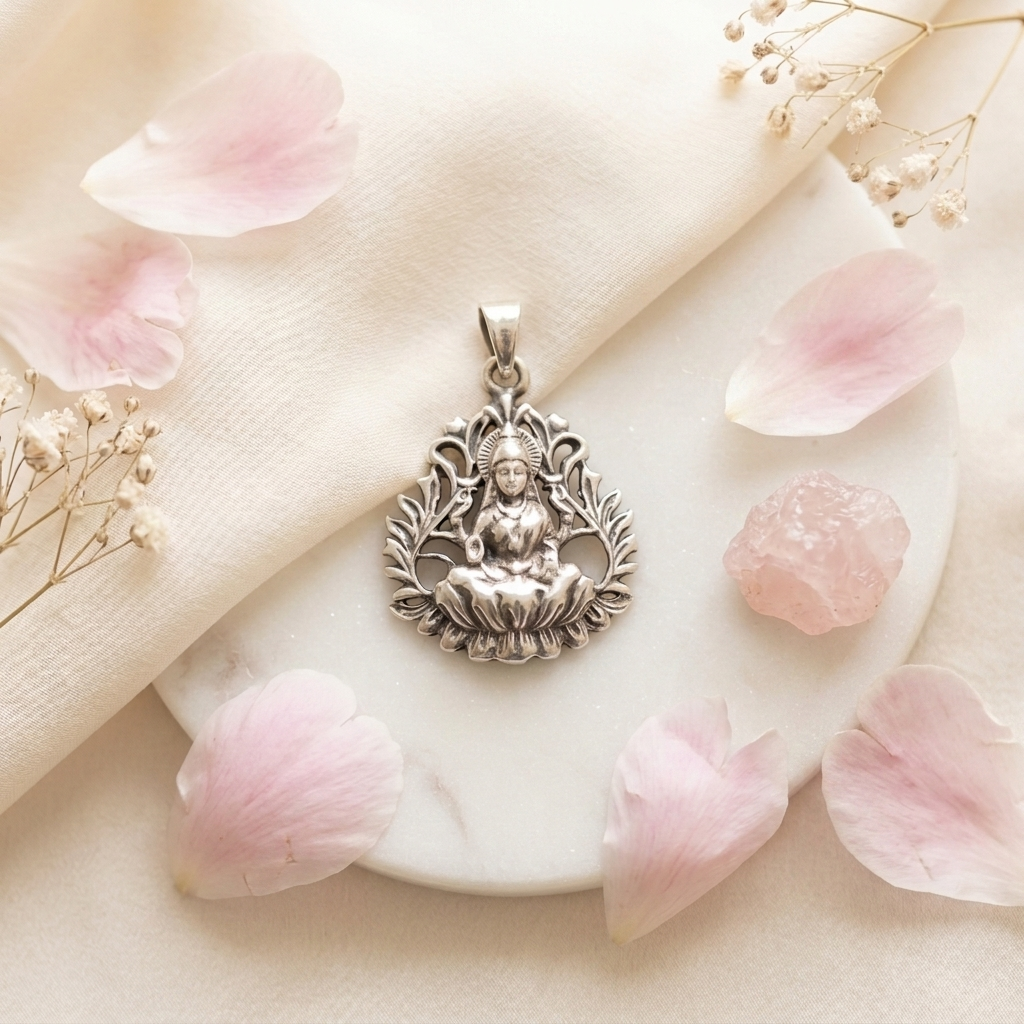 Lakshmi Silver Pendant
