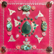 Lakshmi Yantra Crystal Grid: Green Onyx