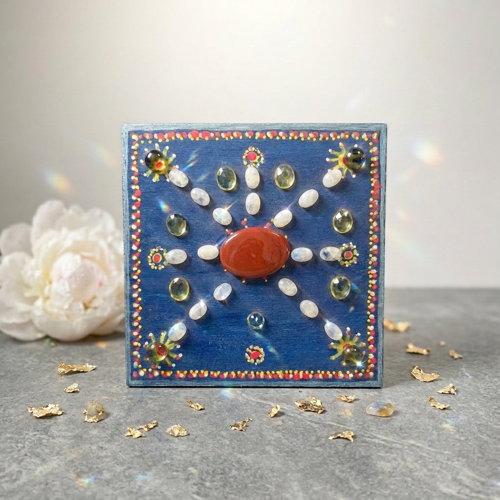 Lakshmi Yantra Crystal Grid: Red Jasper