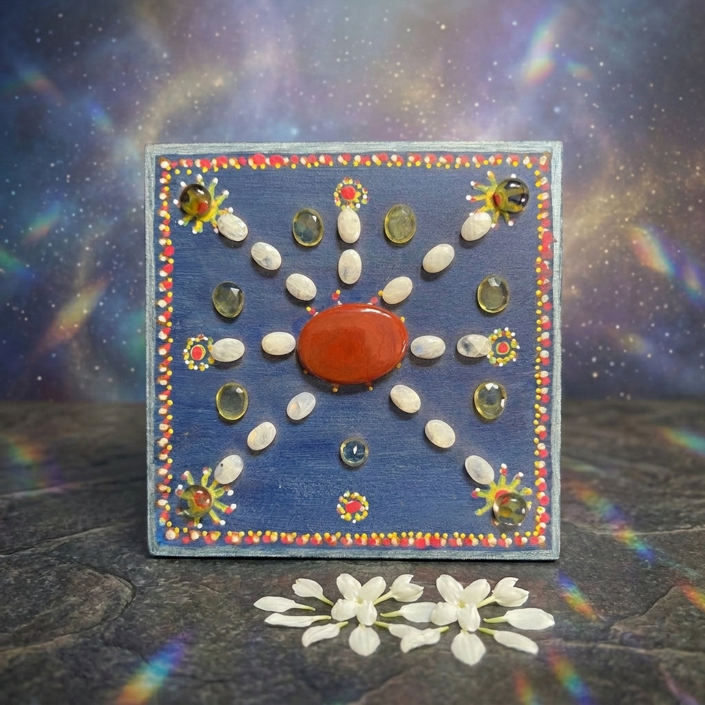 Lakshmi Yantra Crystal Grid: Red Jasper