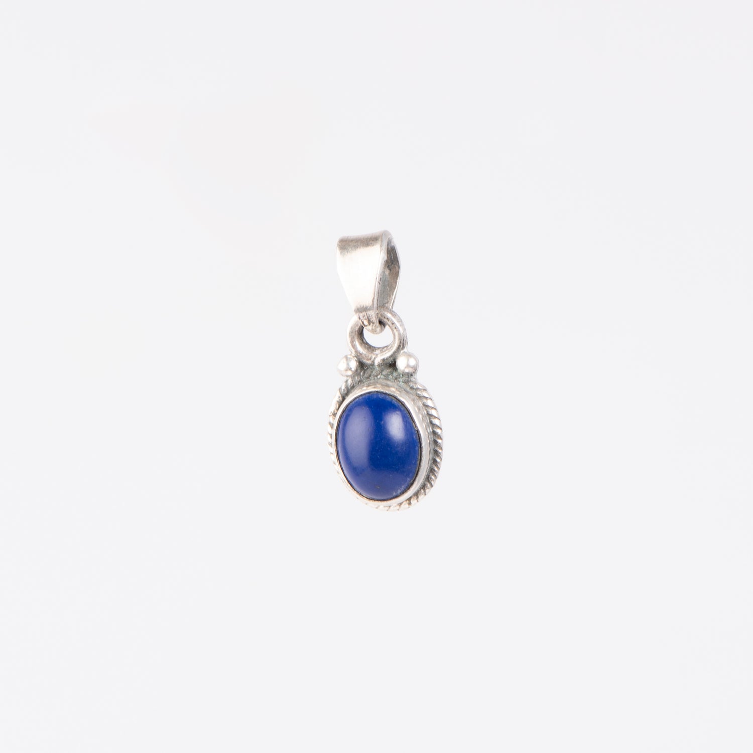 Lapis Lazuli Small Oval Shaped Silver Pendant