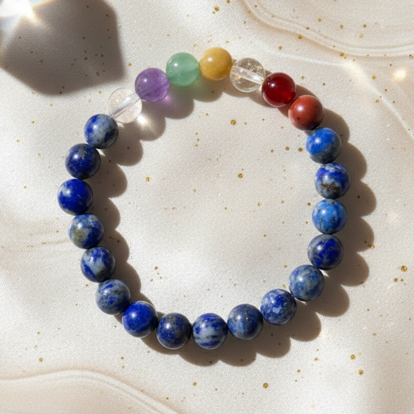 Lapis Lazuli 7 Chakra Stones Bracelet