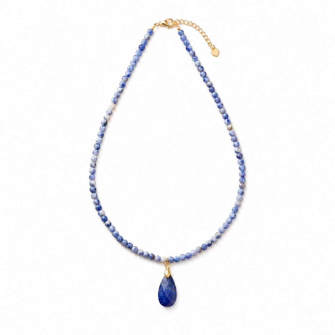 Lapis Lazuli Necklace: with a Drop Pendant