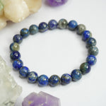 Load image into Gallery viewer, Lapis Lazuli Bracelet: Wisdom - Round Beads 8mm
