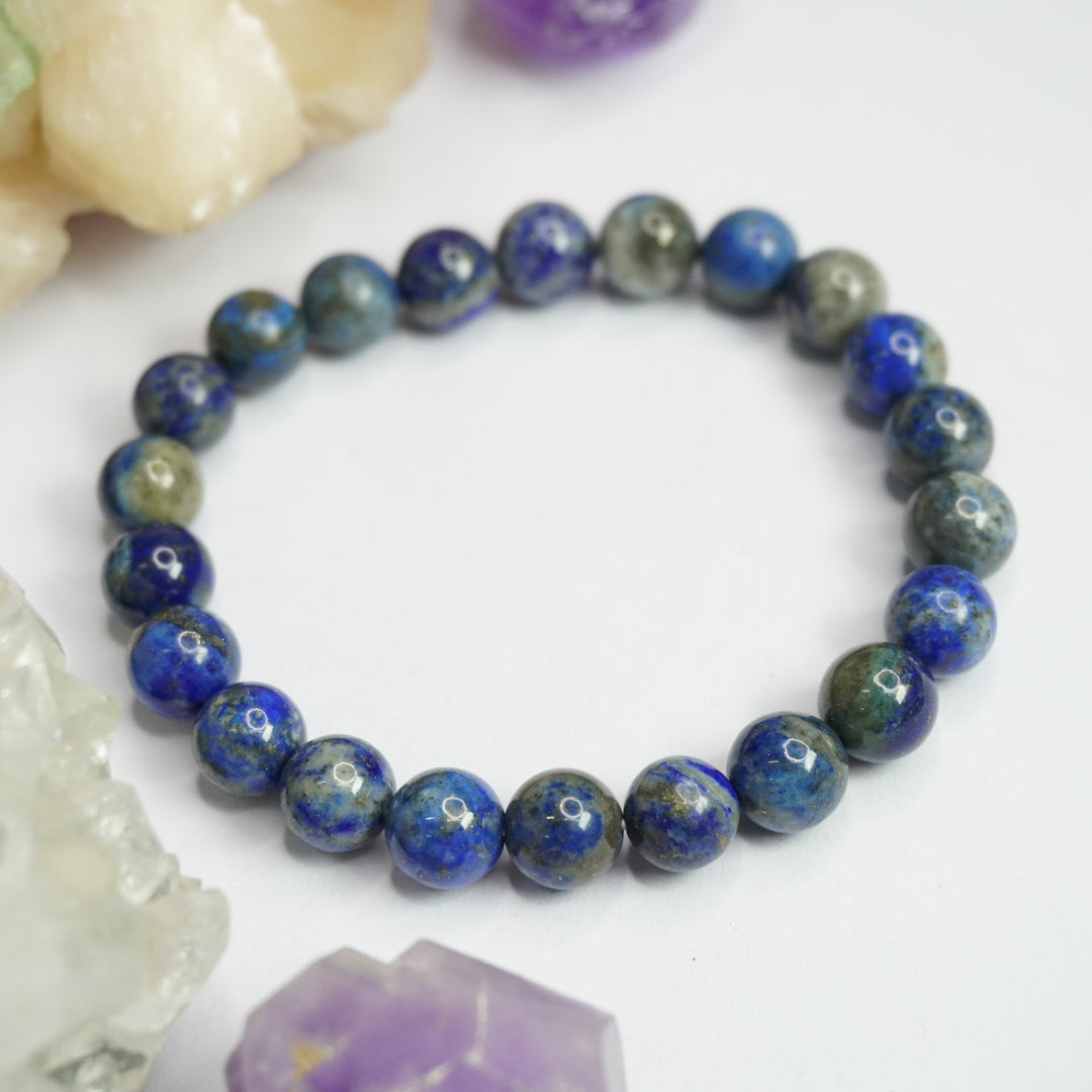 Lapis Lazuli Bracelet: Wisdom - Round Beads 8mm