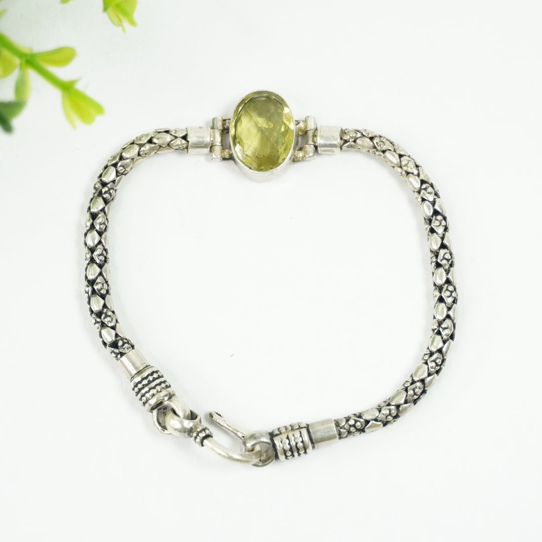 Lemon Topaz Silver Bracelet