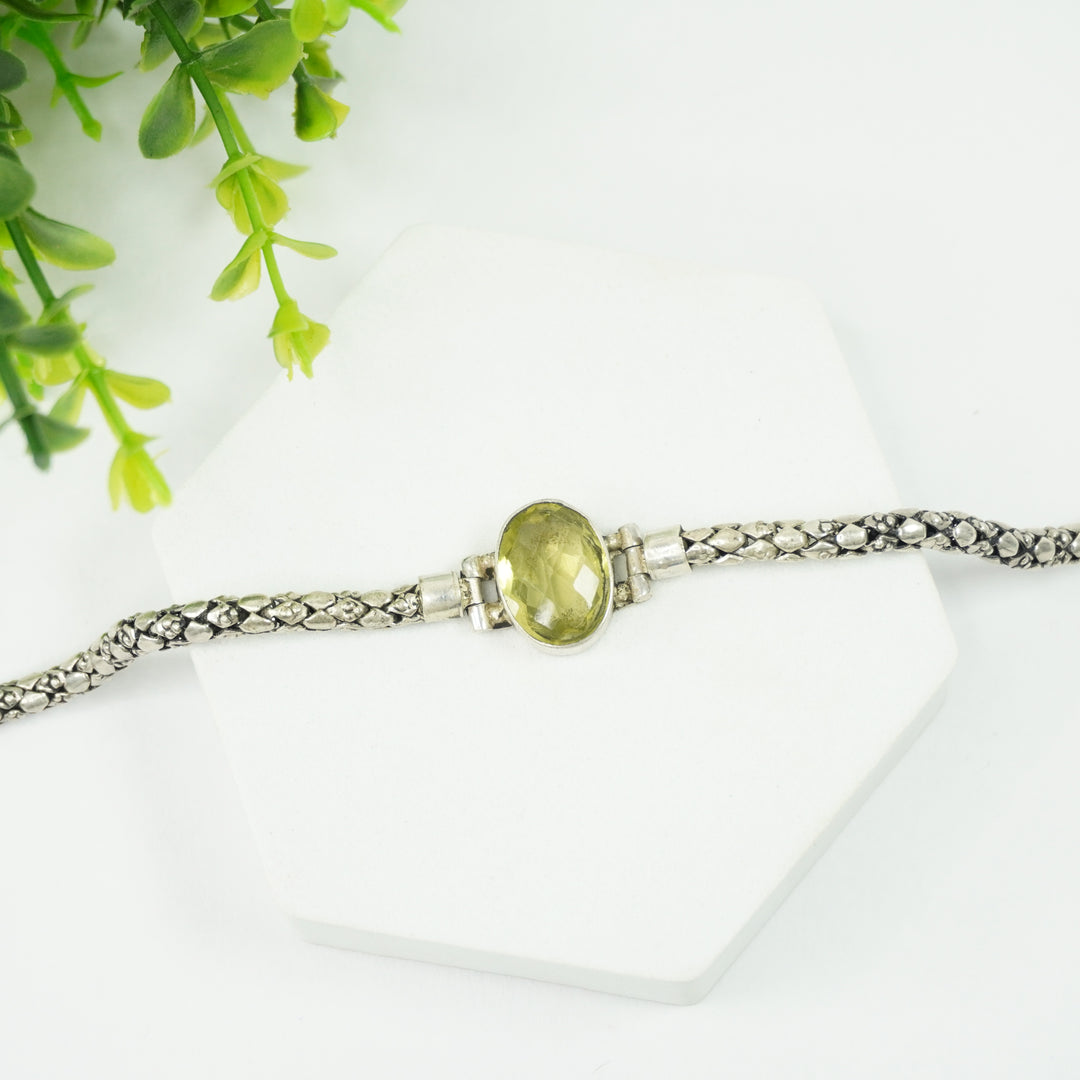 Lemon Topaz Silver Bracelet