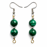 Load image into Gallery viewer, Malachite Bead Earrings