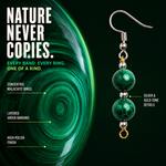 Load image into Gallery viewer, Malachite Bead Earrings