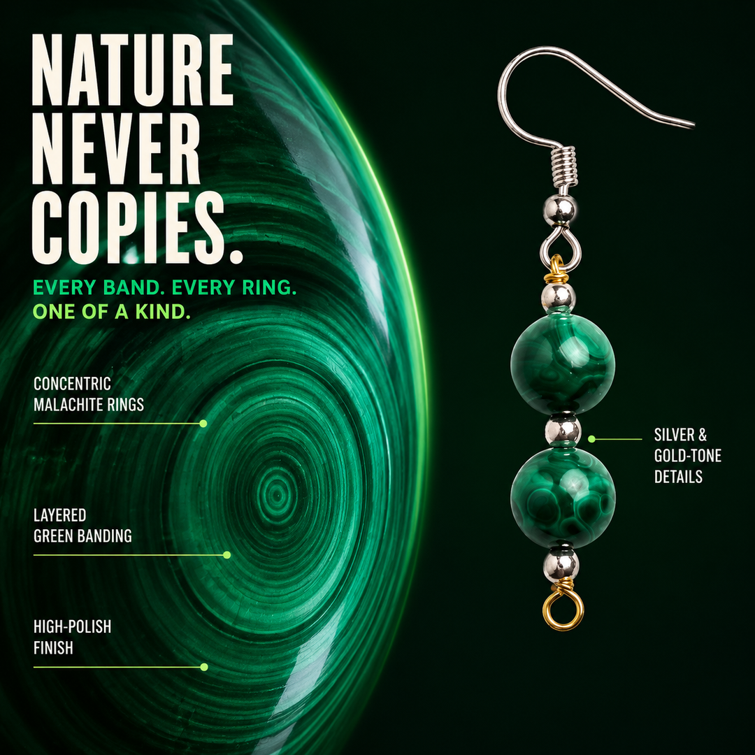 Malachite Bead Earrings