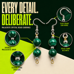 Load image into Gallery viewer, Malachite Bead Earrings