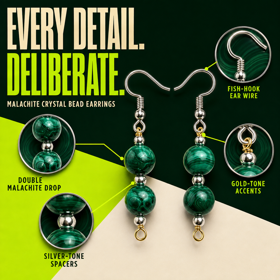 Malachite Bead Earrings