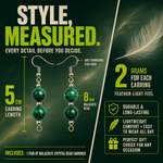 Load image into Gallery viewer, Malachite Bead Earrings