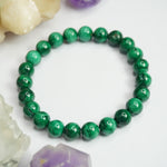 Load image into Gallery viewer, Malachite Bracelet: Transformation - Round Beads 8mm
