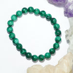 Malachite Bracelet: Transformation - Round Beads 8mm