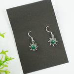 Load image into Gallery viewer, Malachite Silver Earring - Round Sun Pattern
