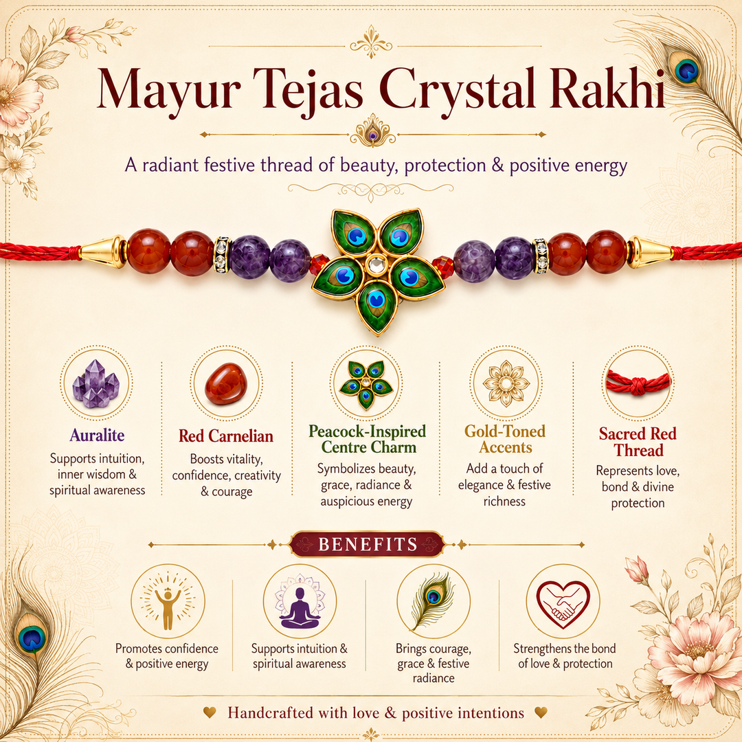 Mayur Tejas Crystal Rakhi