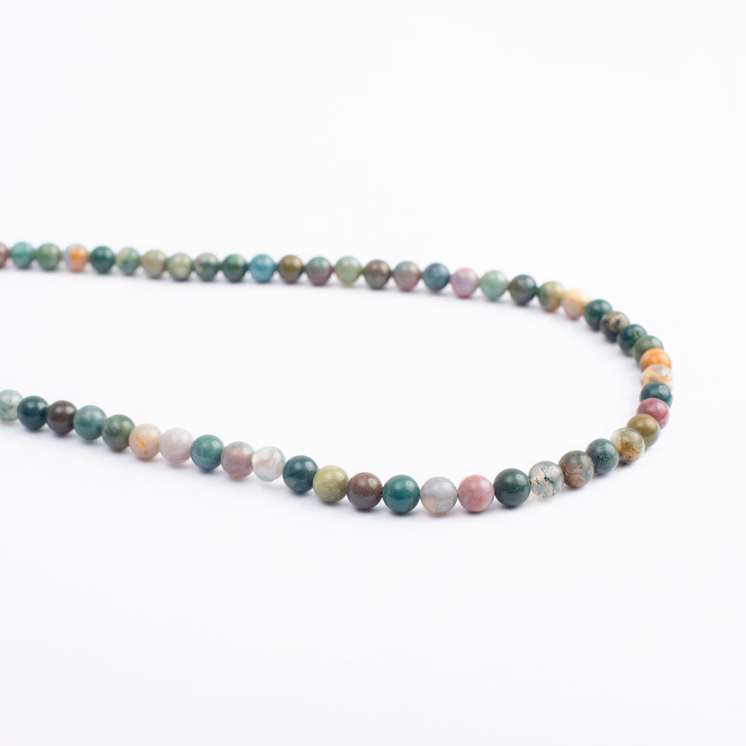 Mixed Agate Japamala: Round Plain Beads 8mm