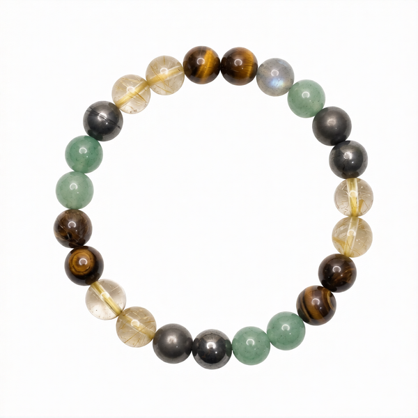 Citrine, Pyrite, Green Aventurine, Tiger's Eye