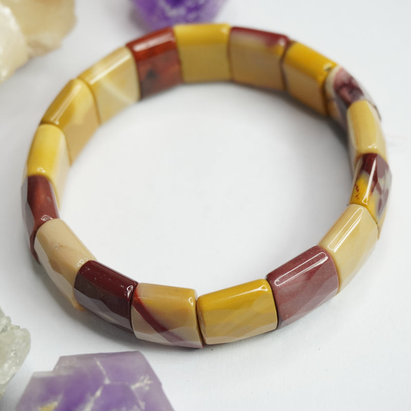 Mookaite Bracelet: Stability - Square Beads