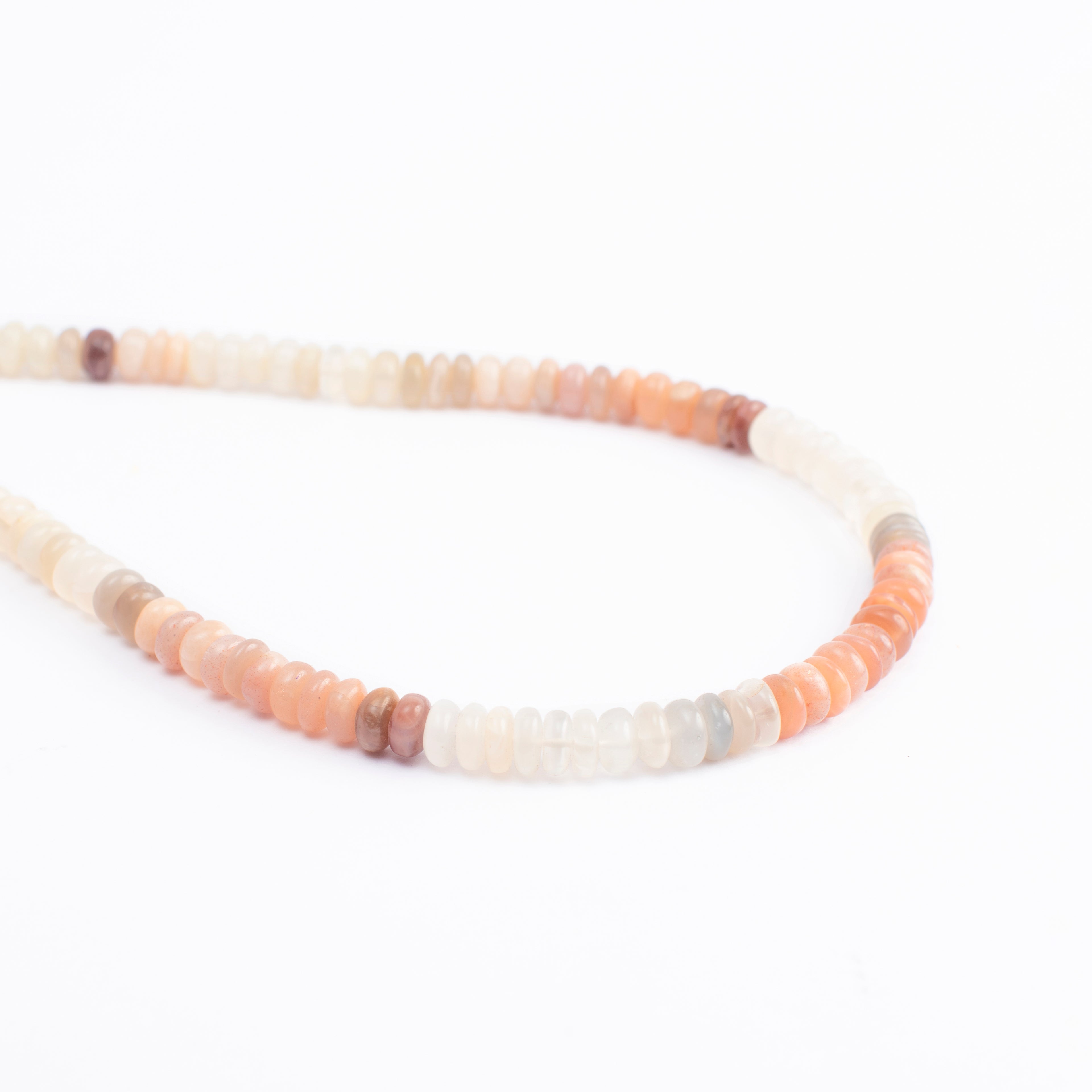 Moonstone Multicolored Oval Beads Necklace