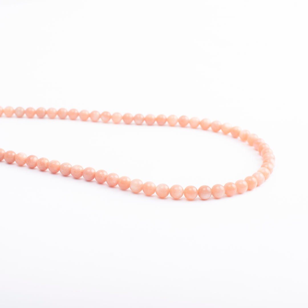 Moonstone Japamala: Round Plain Beads 8mm